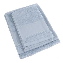 Serviette de toilette à broder Lot de 2 serviettes éponge Bleu Nuage