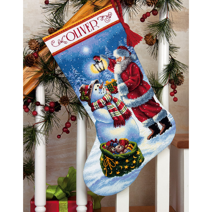 Chaussettes de Noël en feutrine à broder - 4 pièces - Kits