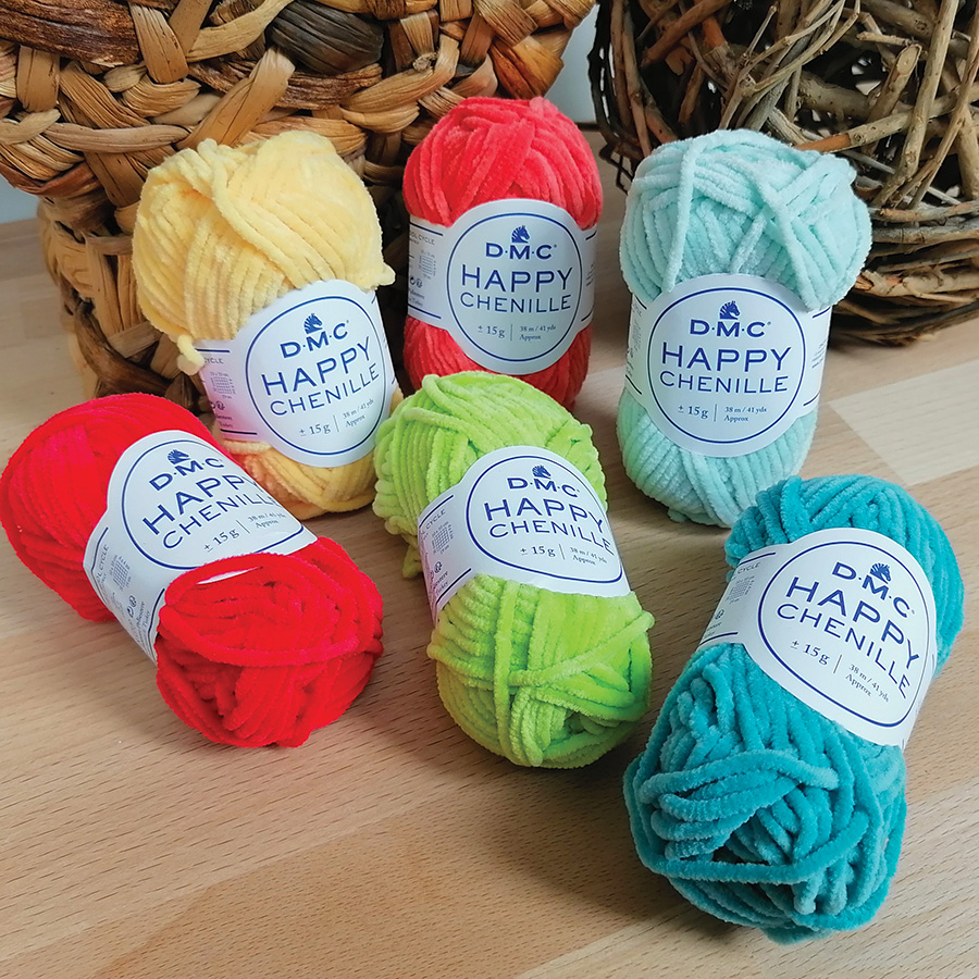 Happy Chenille - Corail 13- Pelote de laine - DMC - Crochet