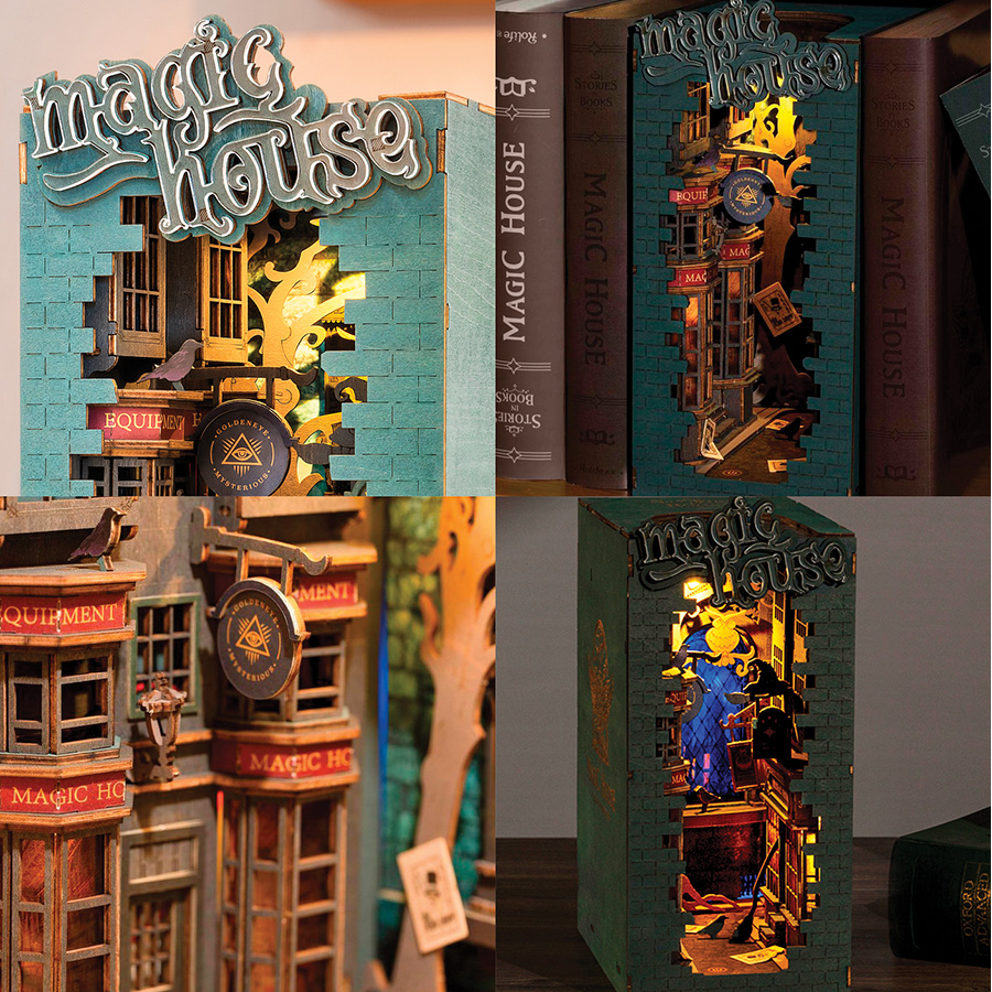 Serre-livres Magic House Building Kit de construction compatible avec Lego,  serre-livres décoratifs pour la maison pour jouets de construction,  organisateur d'étagère cool et décoration d'intérieur, : : Jeux et  Jouets