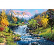 Kit de broderie Diamant - Diamond Painting - Ruisseau de montagne