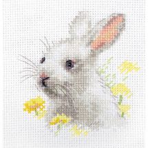 Kit broderie point de croix - Alisa - Lapin blanc