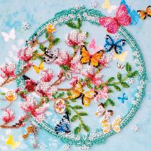 Kit de broderie avec perles - Abris Art - Les clés du Printemps