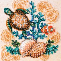 Kit de broderie avec perles - Abris Art - Animaux marins