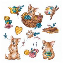 Kit broderie point de croix - Andriana - Corgi