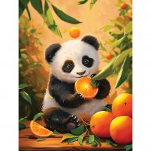 Kit de broderie Diamant sur châssis - Art City - Panda et ses oranges