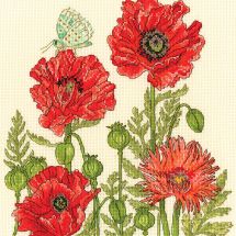 Kit broderie point de croix - Bothy Threads - Coquelicots du jardin