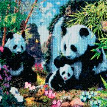 Kit de broderie Diamant sur châssis - Crystal Art D.I.Y - Vallée des pandas