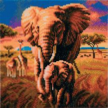 Kit de broderie Diamant sur châssis - Crystal Art D.I.Y - Elephant de la savane