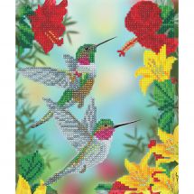 Kit de broderie Diamant sur cadre - Crystal Art D.I.Y - Jolis colibris