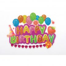 Sticker broderie Diamant - Crystal Art D.I.Y - Autocollant - Joyeux anniversaire