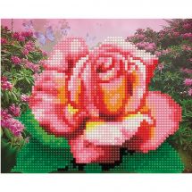 Support carton broderie Diamant - Collection d'Art - Rose délicate