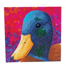 Carte broderie Diamant - Crystal Art D.I.Y - Beau canard