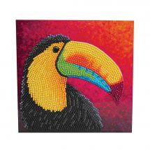 Carte broderie Diamant - Crystal Art D.I.Y - Toucan tropical