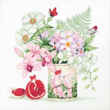 Kit broderie point de croix - Charivna Mit - Bouquet Tropical