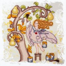 Kit broderie point de croix avec perles - Charivna Mit - Ange désobéissant - odeur d'automne