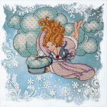 Kit broderie point de croix avec perles - Charivna Mit - Ange désobéissant - il neige