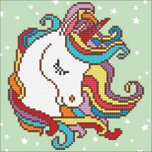 Kit de broderie Diamant - Diamond Art - Licorne amusante