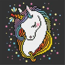 Kit de broderie Diamant - Diamond Art - Coeur de licorne