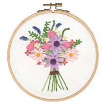 Kit de broderie sur tambour - DMC - Bouquet cosmos