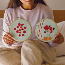 Kit au point de broderie  - DMC - Champ de coquelicots