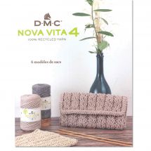 Livre - DMC - 6 projets de sacs NOVA VITA 4 effet métallisé