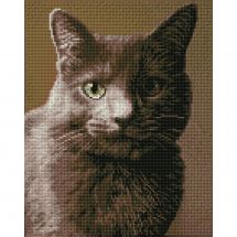 Kit de broderie Diamant - Diamond Dotz - Chat gris