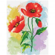 Kit de broderie Diamant - Diamond Dotz - Duo de coquelicots