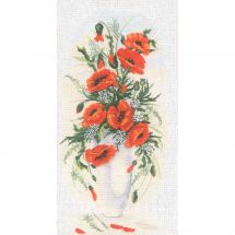 Kit broderie point de croix - Toison d'or - Coquelicots rouges