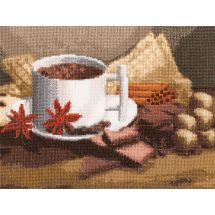 Kit broderie point de croix - Toison d'or - Chocolat chaud