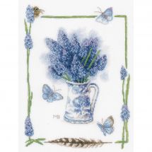 Kit broderie point de croix - Lanarte - Raisins bleus