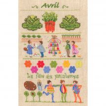 Kit broderie point de croix - Le Bonheur des Dames - Avril