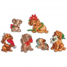 Fiche Point de Croix - Letistitch - 6 chiots de Noël