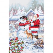 Kit broderie point de croix - Letistitch - Bonhomme de neige et Père Noël