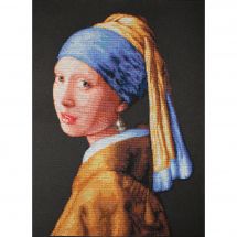 Kit broderie point de croix - Luca-S - La jeune fille à la perle d'après Vermeer