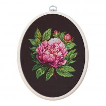 Kit broderie point de croix avec tambour - Luca-S - Pivoine "Peter Brand"