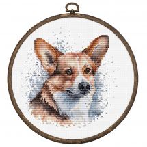 Kit broderie point de croix avec tambour - Luca-S - Welsh Corgi