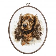 Kit broderie point de croix avec tambour - Luca-S - Le cocker spaniel