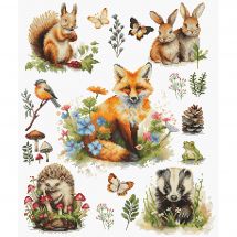 Kit broderie point de croix - Luca-S - Animaux de la forêt