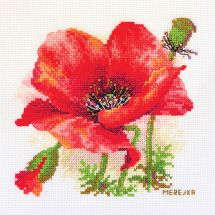 Kit broderie point de croix - Merejka - Coquelicot 