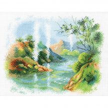 Kit broderie point de croix - Aquarelle by MP Studia - Vallée des geysers