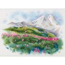 Kit broderie point de croix - Aquarelle by MP Studia - Été sur l'Elbrouz