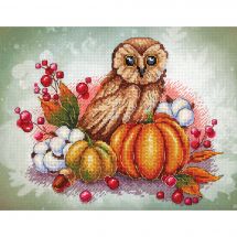 Kit broderie point de croix - MP Studia - Chouette d'automne