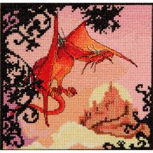 Kit broderie point de croix - Nimuë fée main - Le Dragon Rouge 