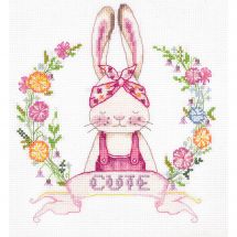 Kit broderie point de croix - Panna - Lapin mignon