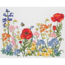 Kit broderie point de croix - Anchor - Fleurs de prairie