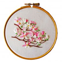 Kit de broderie sur tambour - Princesse - Magnolias aux rubans