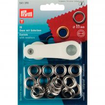 Oeillets et rivets - Prym - 15 oeillets coloris argent - 11 mm