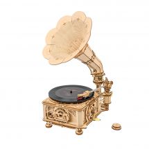 Puzzle 3D Mécanique Bois - ROKR - Gramophone classique