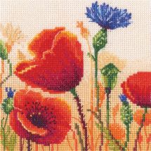 Kit broderie point de croix - RTO - Coquelicots d'été